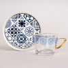 La Mesa 12-Pieces Tea Cup And Saucers Set, Blue