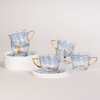La Mesa 12-Pieces Tea Cup And Saucers Set, Blue