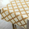 Tabriz Beaded Table Runner - 33x91cm, Ivory Gold