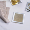 Gatsby 4-Pieces Glass Coaster Set - 10x10cm, Gold