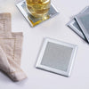 Gatsby 4-Pieces Glass Coaster Set - 10x10cm, Silver