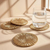 Imperium 4-Pieces Glass Coaster Set - 10x10cm, Gold