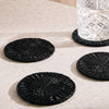 Aurevia 4-Pieces Glass Coaster Set - 10x10cm, Black