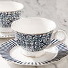 Zahri 12-Pieces Porcelain Cup and Saucer Set - 200 ml, Serves 6
