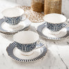 Zahri 12-Pieces Porcelain Cup and Saucer Set - 200 ml, Serves 6