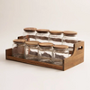 Alberto 9-Pieces Glass Spice Jar Set With Wooden Stand