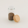 Alberto 4-Pieces Spice Jar Set Glass With Bamboo Rack - 25.2*6.4*10.6 Cm