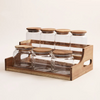 Alberto 7-Pieces Glass Spice Jar Set With Wooden Stand