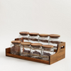 Alberto 8-Pieces Glass Spice Jar Set With Wooden Stand