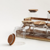 Alberto 8-Pieces Glass Spice Jar Set With Wooden Stand