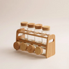 Alberto 8-Pieces Spice Jar Set Glass With Bamboo Rack