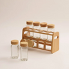 Alberto 8-Pieces Spice Jar Set Glass With Bamboo Rack