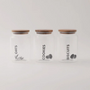 Alberto 3-Pieces Glass Canister Jar with Acacia Lids