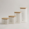 Alberto 4-Pieces Borosilicate Glass Canister Set with Wood Lid