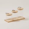 Alberto 4-Pieces Glass Canister Set With Wooden Base