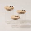 Alberto 4-Pieces Glass Canister Set With Wooden Base