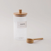 Alberto Set of 2 Glass Canister with Bamboo Base and Wooden Spoon - 10*10*18.5