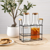 Alberto Glass Juice Jar with Metal Stand 2-Pieces